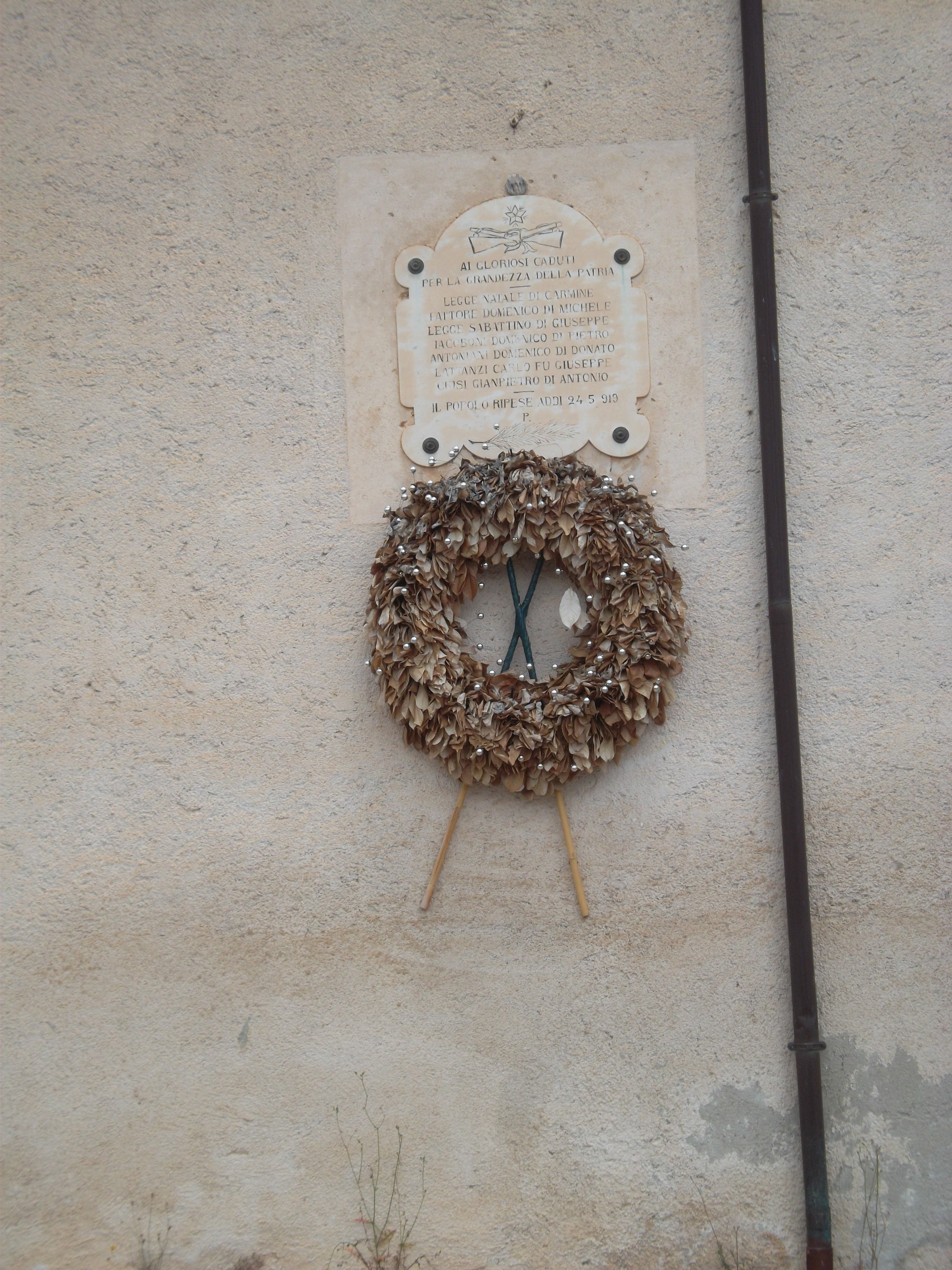 lapide commemorativa ai caduti - ambito abruzzese (primo quarto XX)