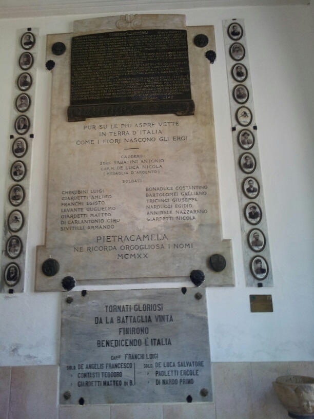 lapide commemorativa ai caduti - ambito abruzzese (primo quarto XX)