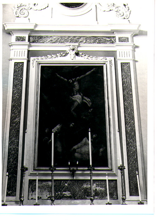 Cristo crocifisso con i dolenti e Longino (dipinto) di Donadio G (attribuito) (primo quarto sec. XIX)