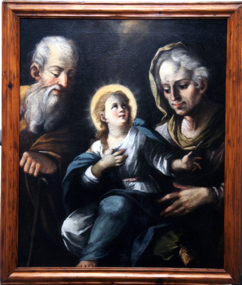 Maria Vergine bambina con Sant'Anna e San Gioacchino (dipinto) di Conversi Giovanni Battista (attribuito) (primo quarto sec. XVIII)