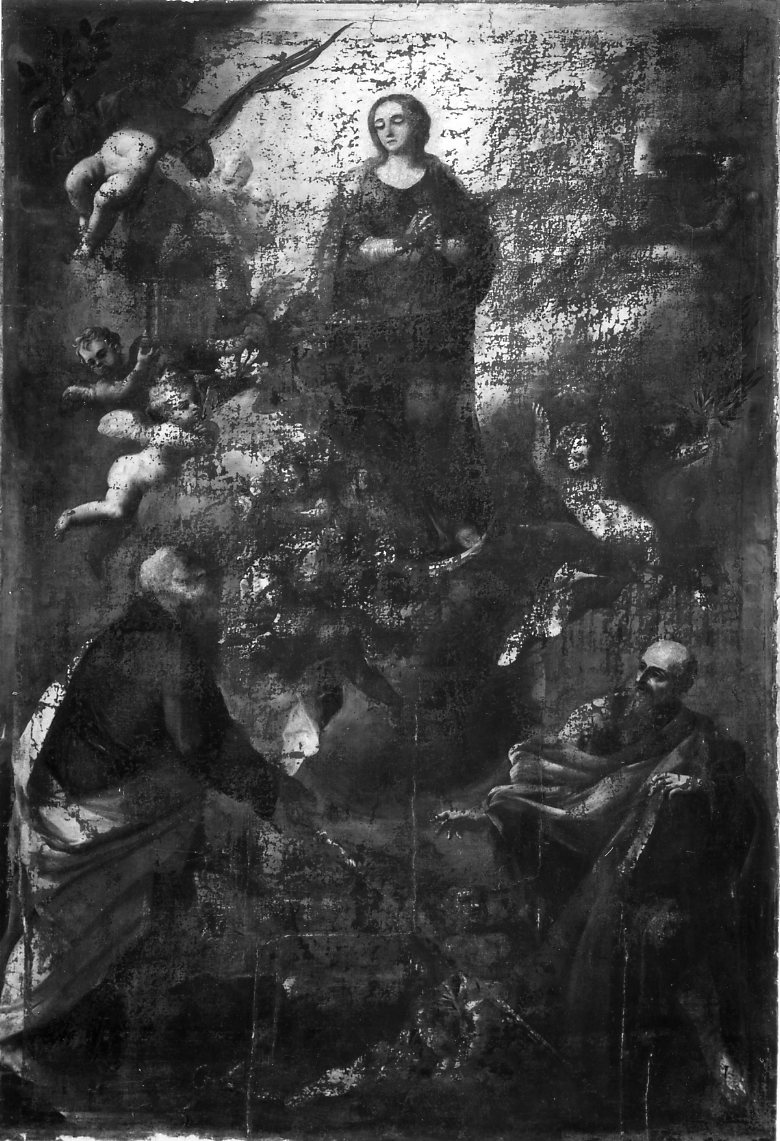 Madonna Immacolata con i Santi Pietro e Paolo, Madonna Immacolata e Santi (dipinto) - ambito Italia meridionale (sec. XVIII)