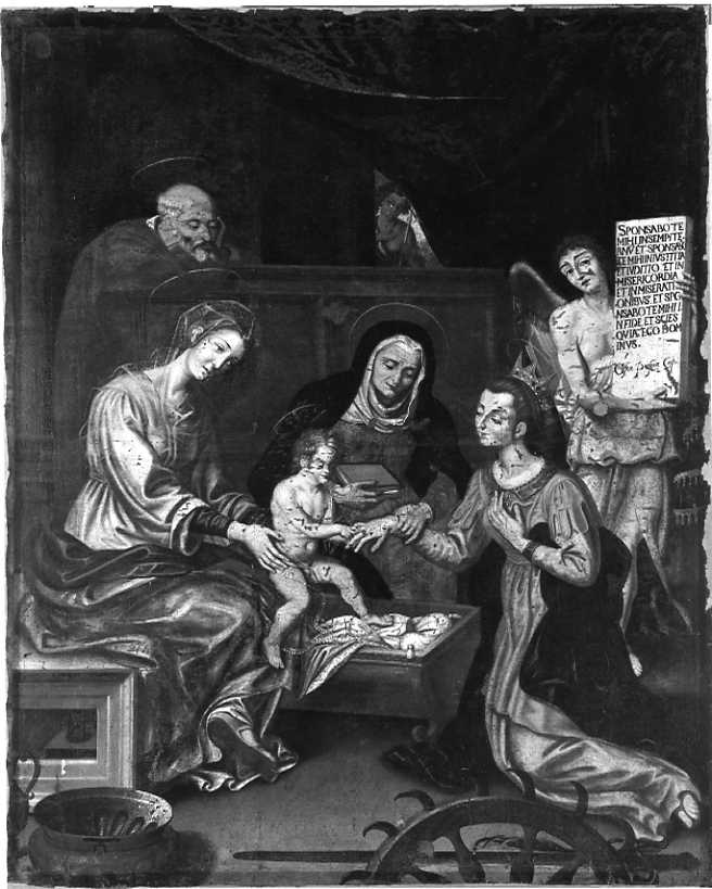 Matrimonio mistico di Santa Caterina d'Alessandria (dipinto) di Guma Filiberto (attribuito) - ambito lucano (primo quarto sec. XVII)