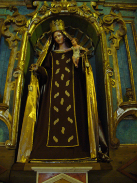 Madonna del Carmelo, Madonna con Bambino (statua) - bottega napoletana (metà/ metà sec. XIX)