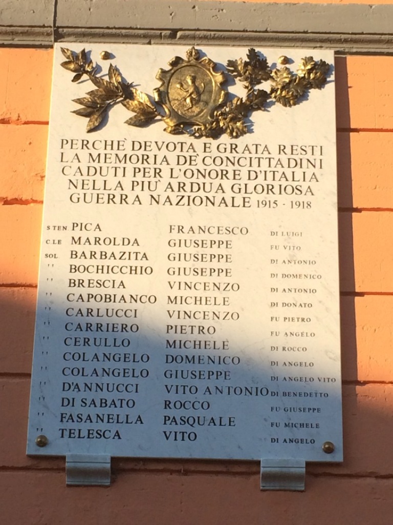 lapide commemorativa ai caduti - ambito lucano (prima metà XX sec)