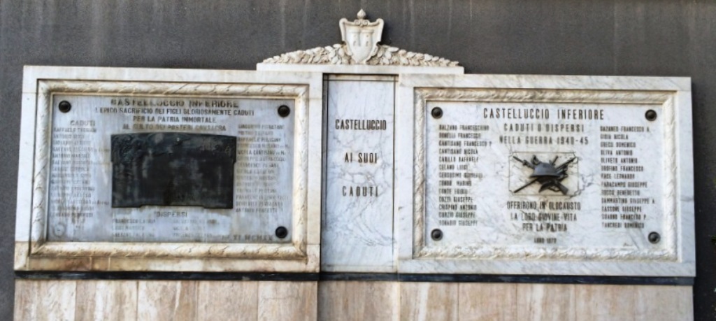 Allegoria della Vittoria, Allegoria della Patria (lapide commemorativa ai caduti) di Tamagnini Torquato (attribuito) (primo quarto XX sec)