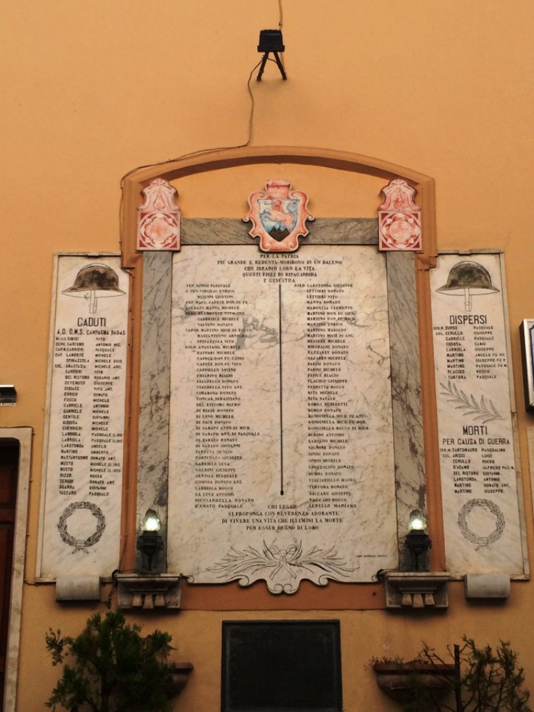 lapide commemorativa ai caduti - ambito lucano (prima metà XX sec)