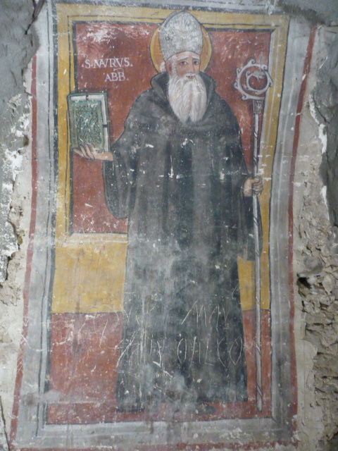 San Mauro (dipinto - dipinto murale, opera isolata) - ambito Italia meridionale (seconda metà XV)