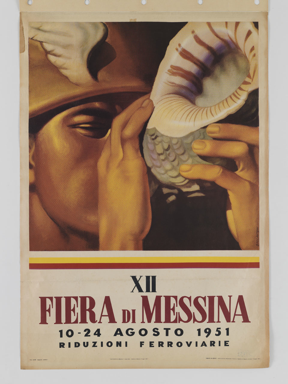 Mercurio che suona una conchiglia (manifesto) di Bellantoni Gina (sec. XX)