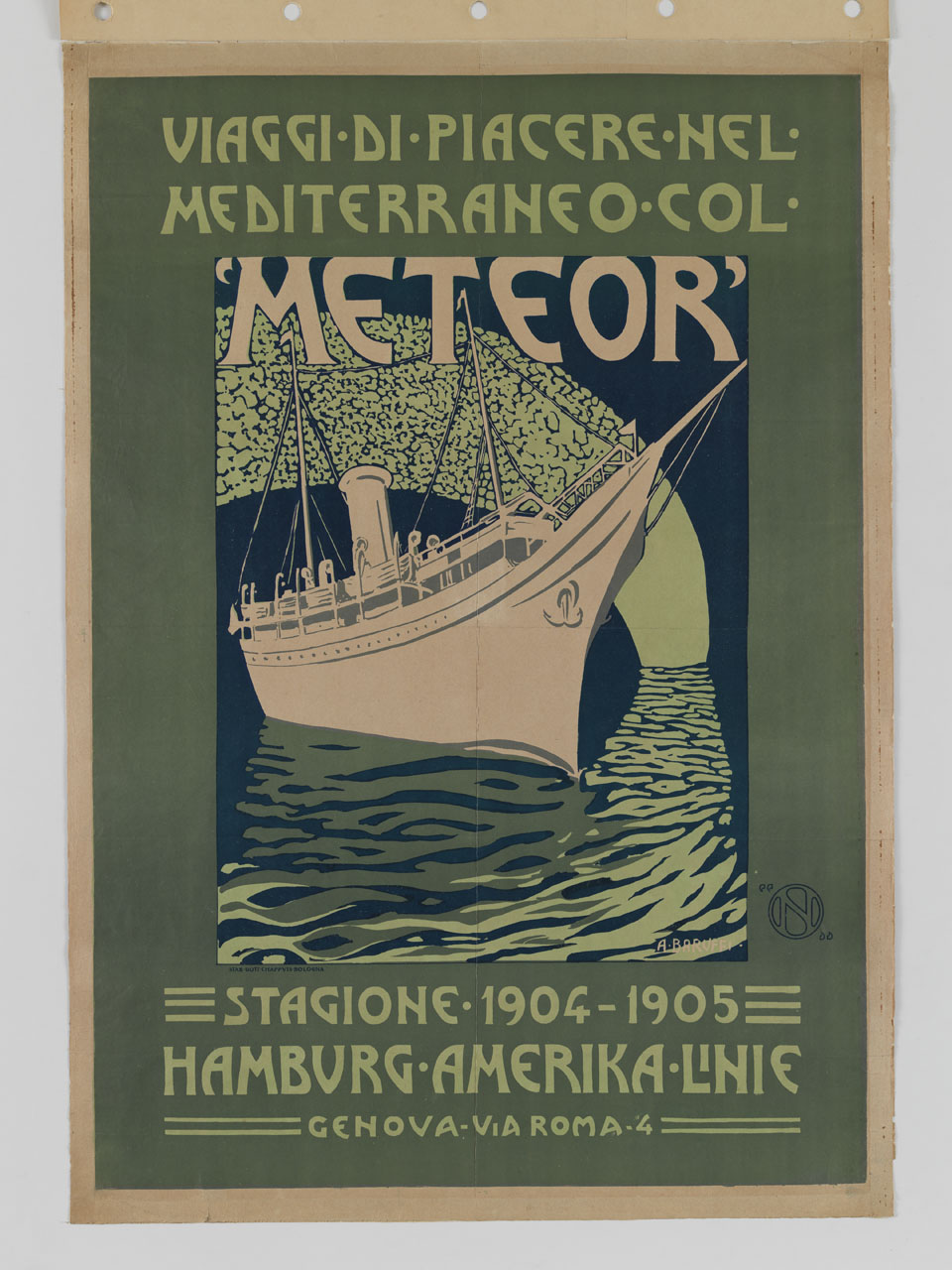 Il transatlantico Meteor (manifesto) di Baruffi Alfredo detto Barfredo (sec. XX)