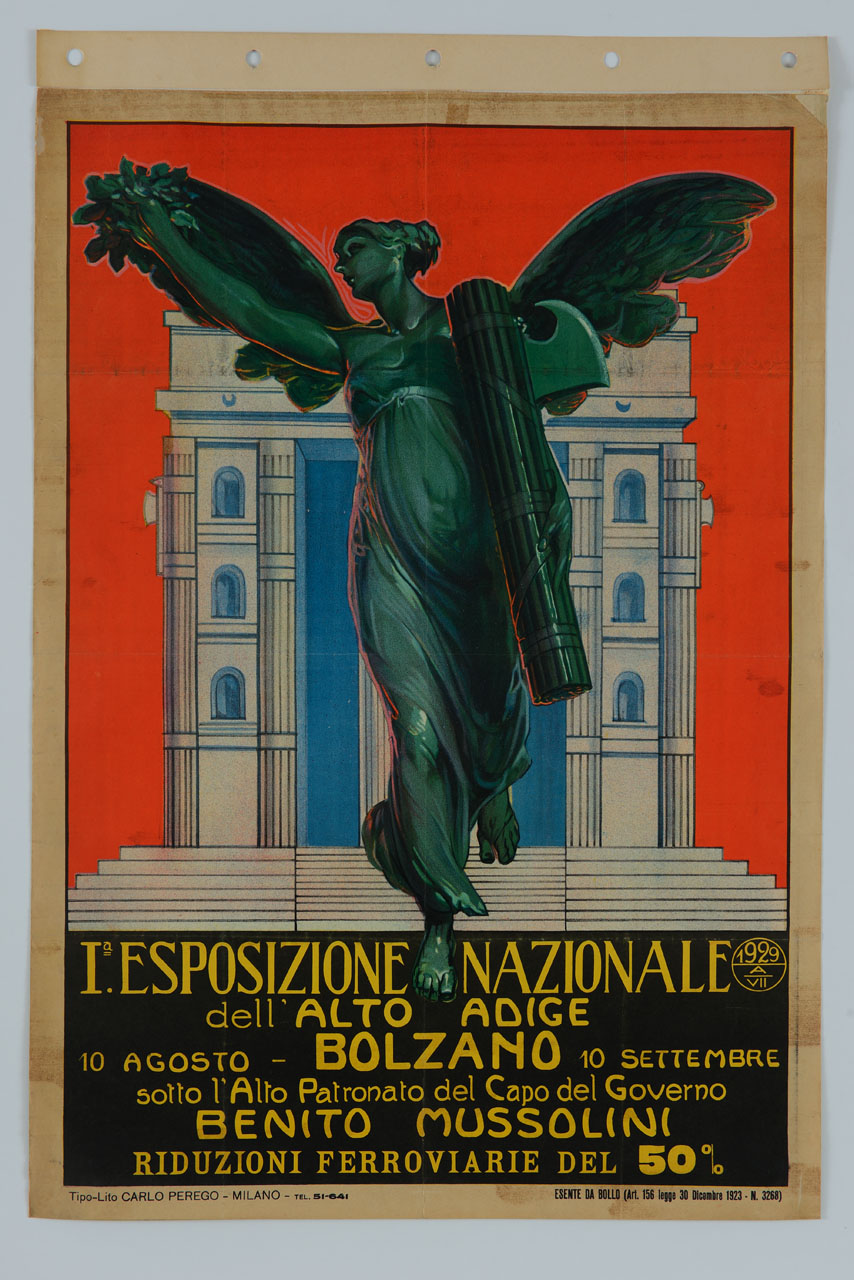 Cartolina I° Esposizione Nazionale Alto Adige Bolzano 1929 Non Viaggiata Grafica 