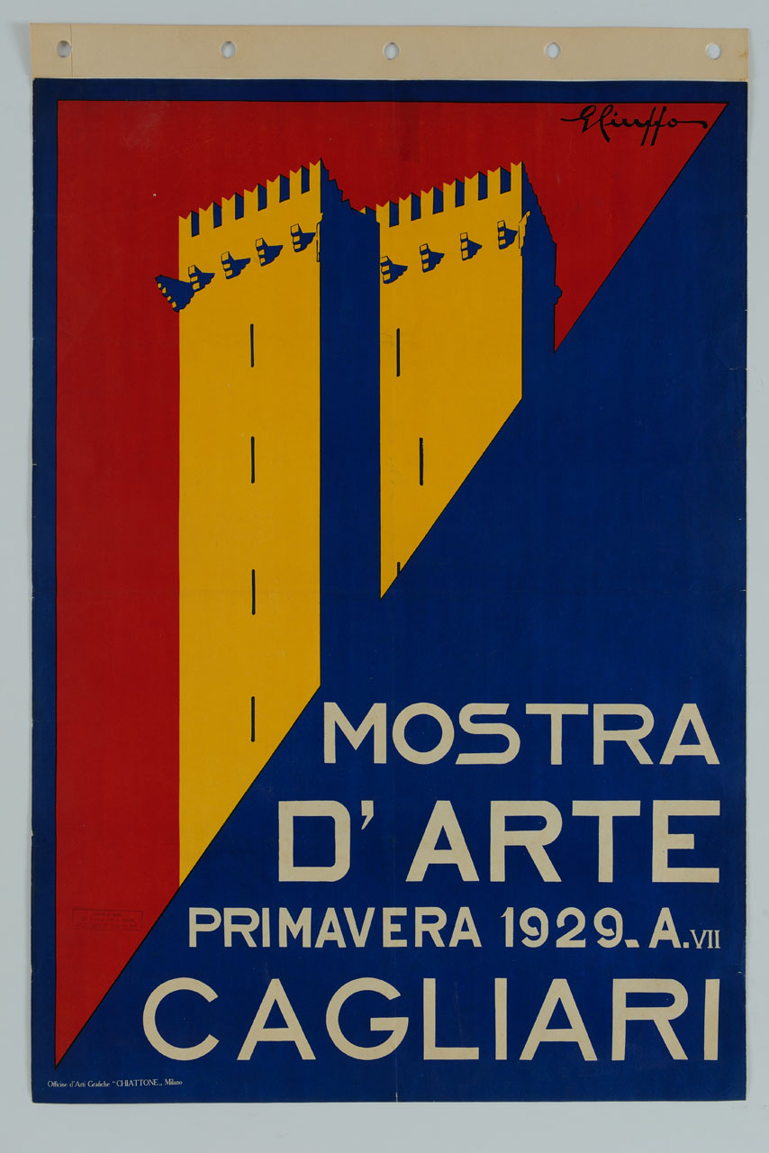 torre dell'Elefante, uno dei simboli della città di Cagliari (manifesto) di Ciuffo Piero (sec. XX)