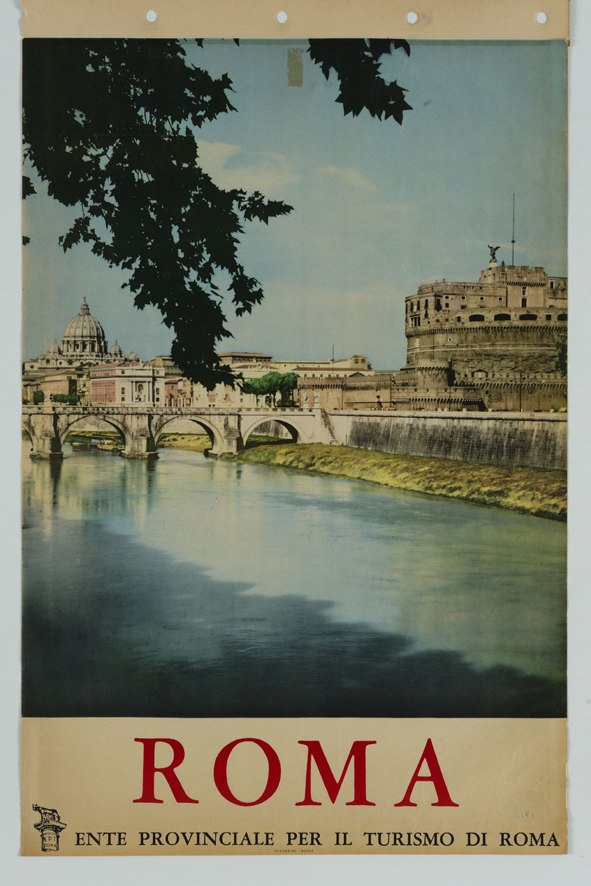 fiume Tevere nei pressi di Castel Sant'Angelo (manifesto) - ambito italiano (sec. XX)