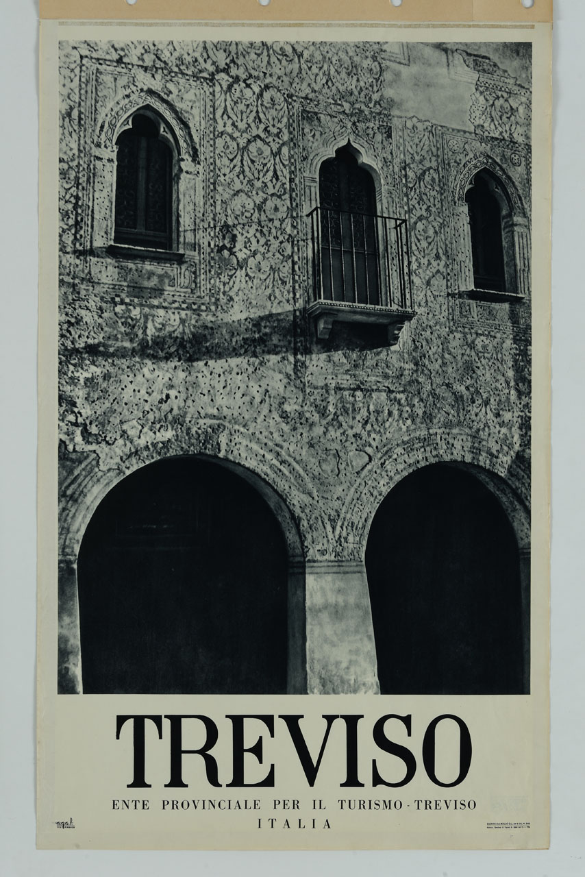 la facciata affrescata di ca' da Noal su via Canova a Treviso (manifesto) - ambito italiano (sec. XX)
