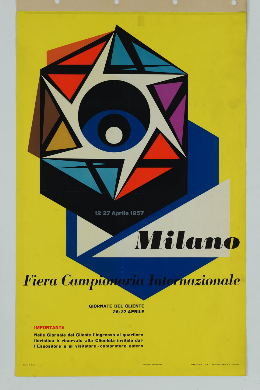 figure geometriche che formano un solido (manifesto) di Bonini Ezio (sec. XX)