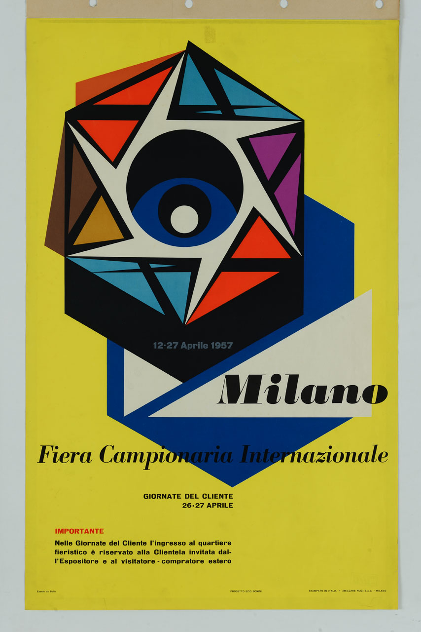 figure geometriche che formano un solido (manifesto) di Bonini Ezio (sec. XX)