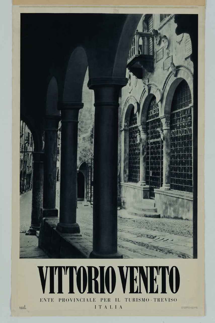 facciata del Museo del cenedese a Vittorio Veneto (manifesto) - ambito italiano (sec. XX)