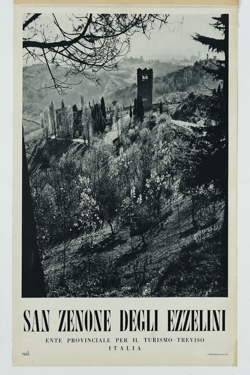 torre degli Ezzelini e cinta muraria originaria a San Zenone degli Ezzelini (manifesto) - ambito italiano (sec. XX)