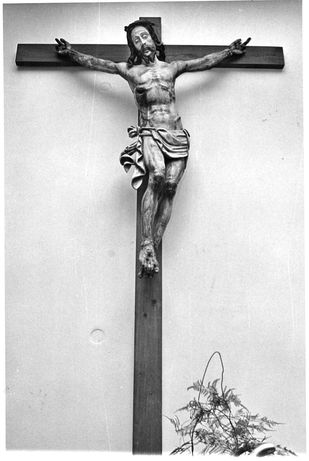Cristo crocifisso (scultura) - bottega napoletana (seconda metà sec. XVII)