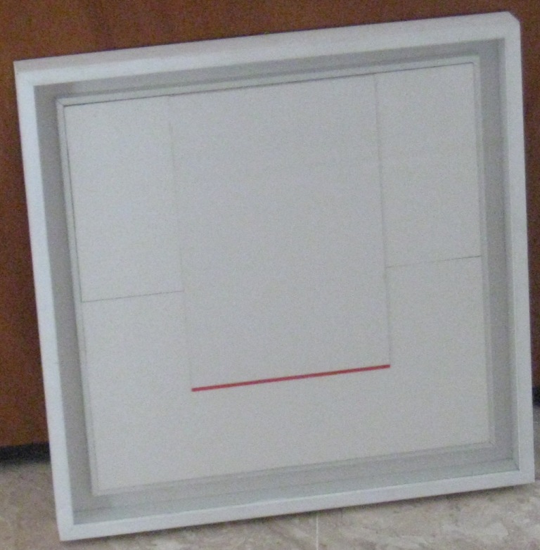 "Rosso orizzontale" rilievo-geometrico, soggetto assente (dipinto) di De Alexandris Sandro (XX)