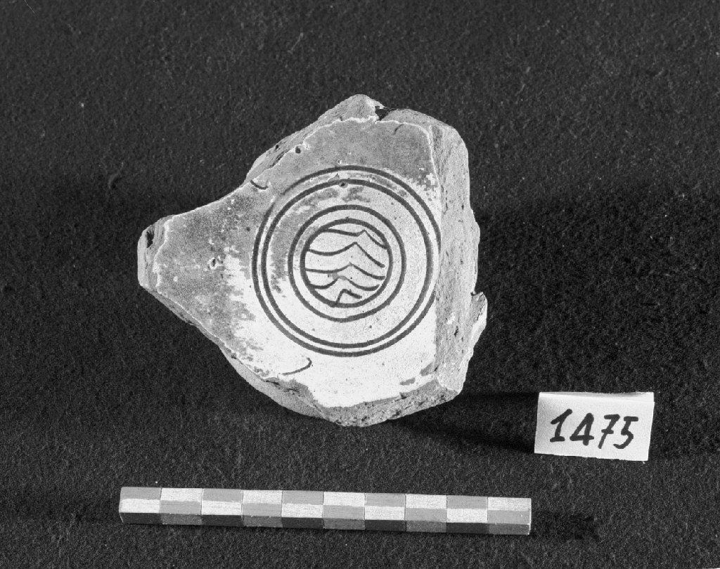 motivi decorativi geometrici (piatto, frammento) - bottega bizantina (inizio secc. XII/XIII)