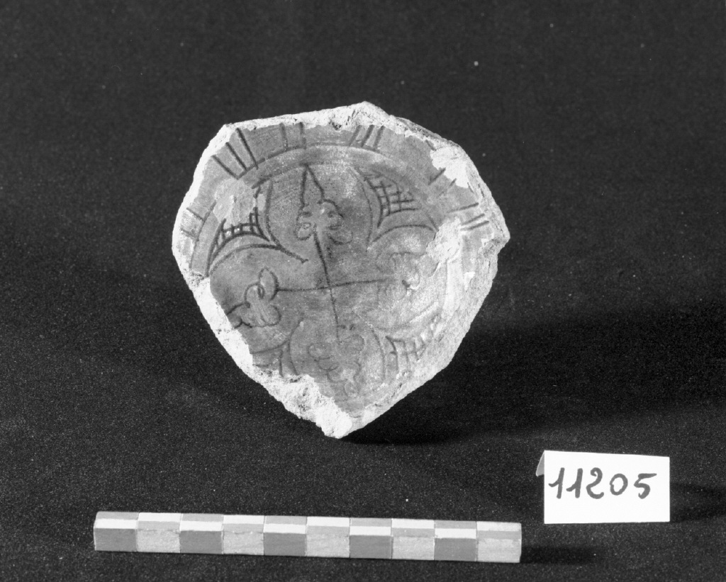 motivo decorativo (scodella, frammento) - produzione veneziana (secc. XIII/ XIV)