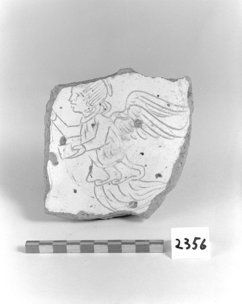 angelo (piatto, frammento) - produzione veneziana (secc. XVI/ XVII)