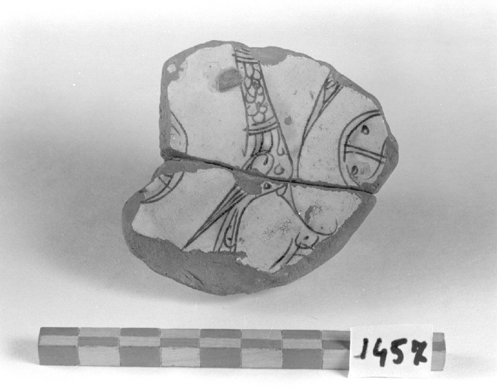 motivo decorativo zoomorfo (piatto, frammento) - bottega bizantina (fine sec. XII)