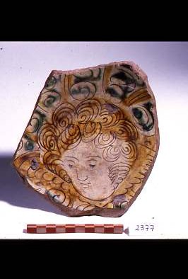 angioletto (piatto, frammento) - produzione veneta (sec. XVII)