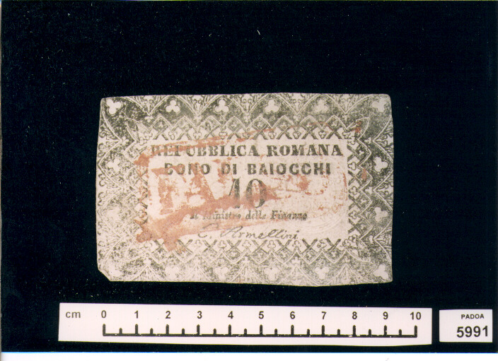 FALSO DI BUONO DI BAIOCCHI 10 (SEC. XIX D.C)