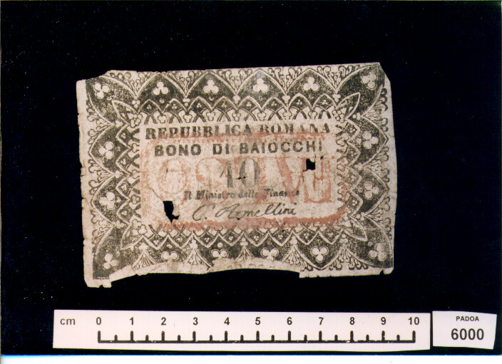 FALSO DI BUONO DI BAIOCCHI 10 (SEC. XIX D.C)