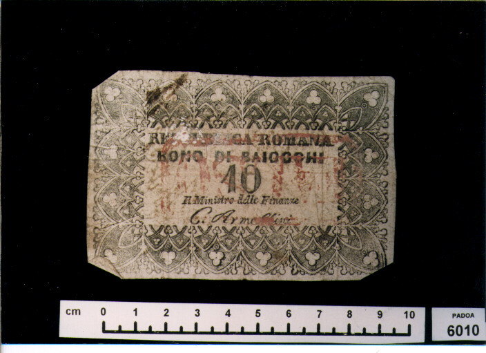 FALSO DI BUONO DI BAIOCCHI 10 (SEC. XIX D.C)