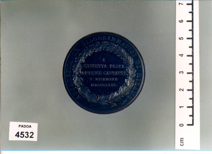 MEDAGLIA di Manfredini Luigi (SEC. XIX D.C)
