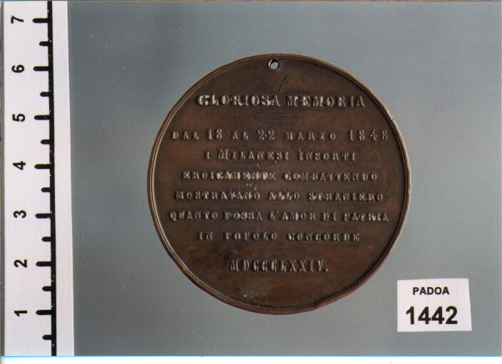 MEDAGLIA di CALVI GAETANO (SEC. XIX D.C)