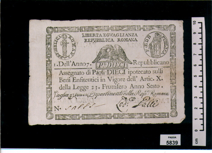 ASSEGNATO DI PAOLI 10 (SEC. XVIII D.C)