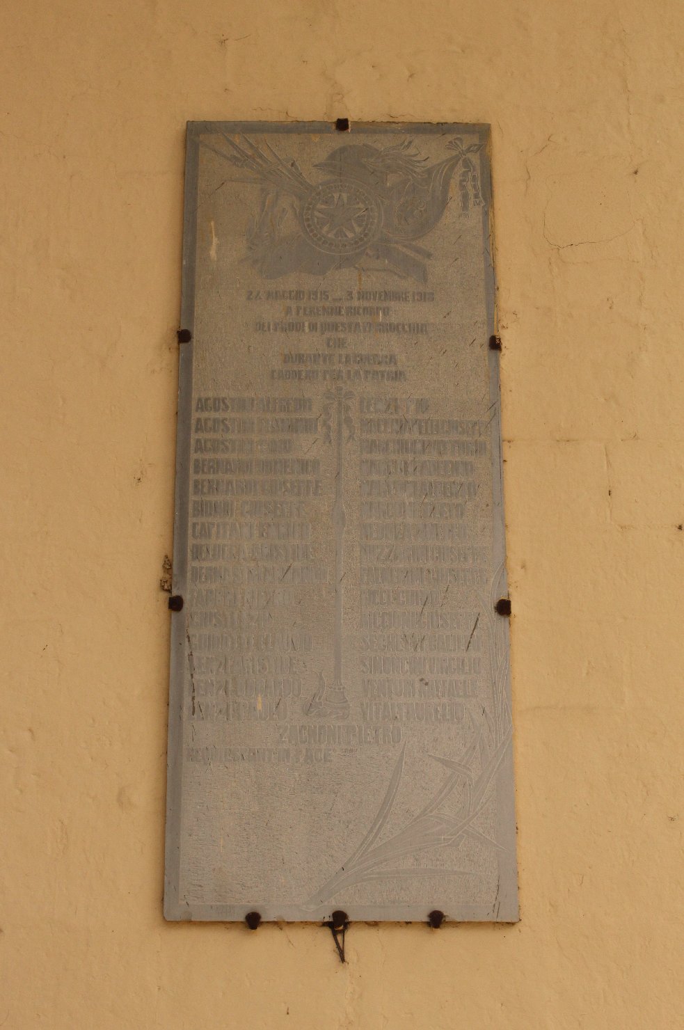 tropaion (lapide commemorativa ai caduti) - ambito bolognese (sec. XX)