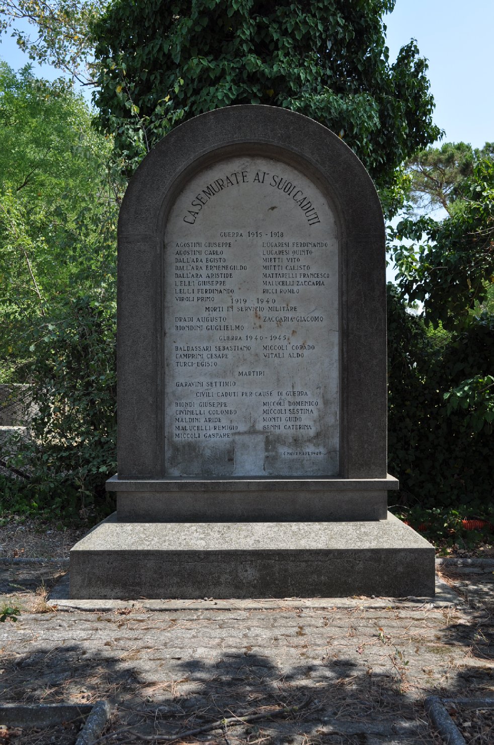 monumento ai caduti - a cippo - ambito romagnolo (sec. XX)
