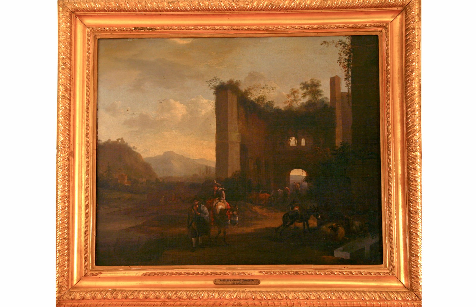 Paesaggio italiano con ruderi, profano (dipinto) di Jan Asselyn (metà sec. XVII)