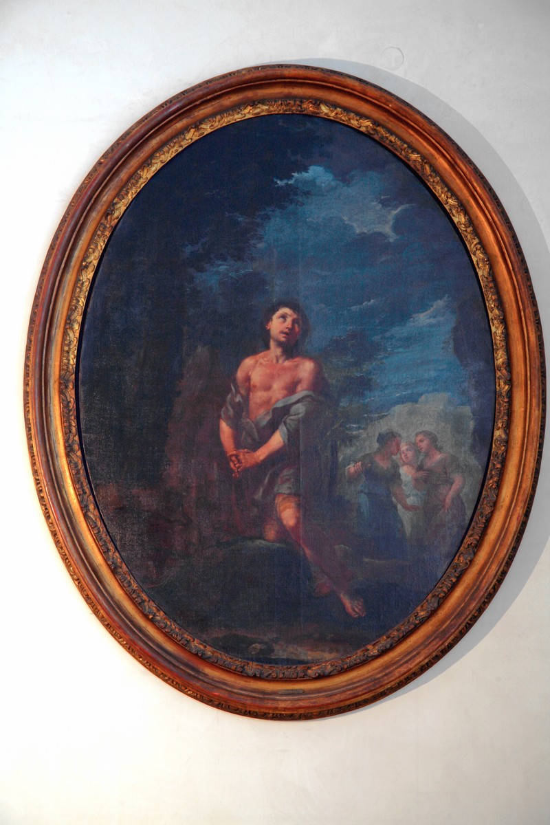 parabola del figliol prodigo, scena biblica (dipinto, pendant) - ambito bolognese (inizio sec. XVIII)