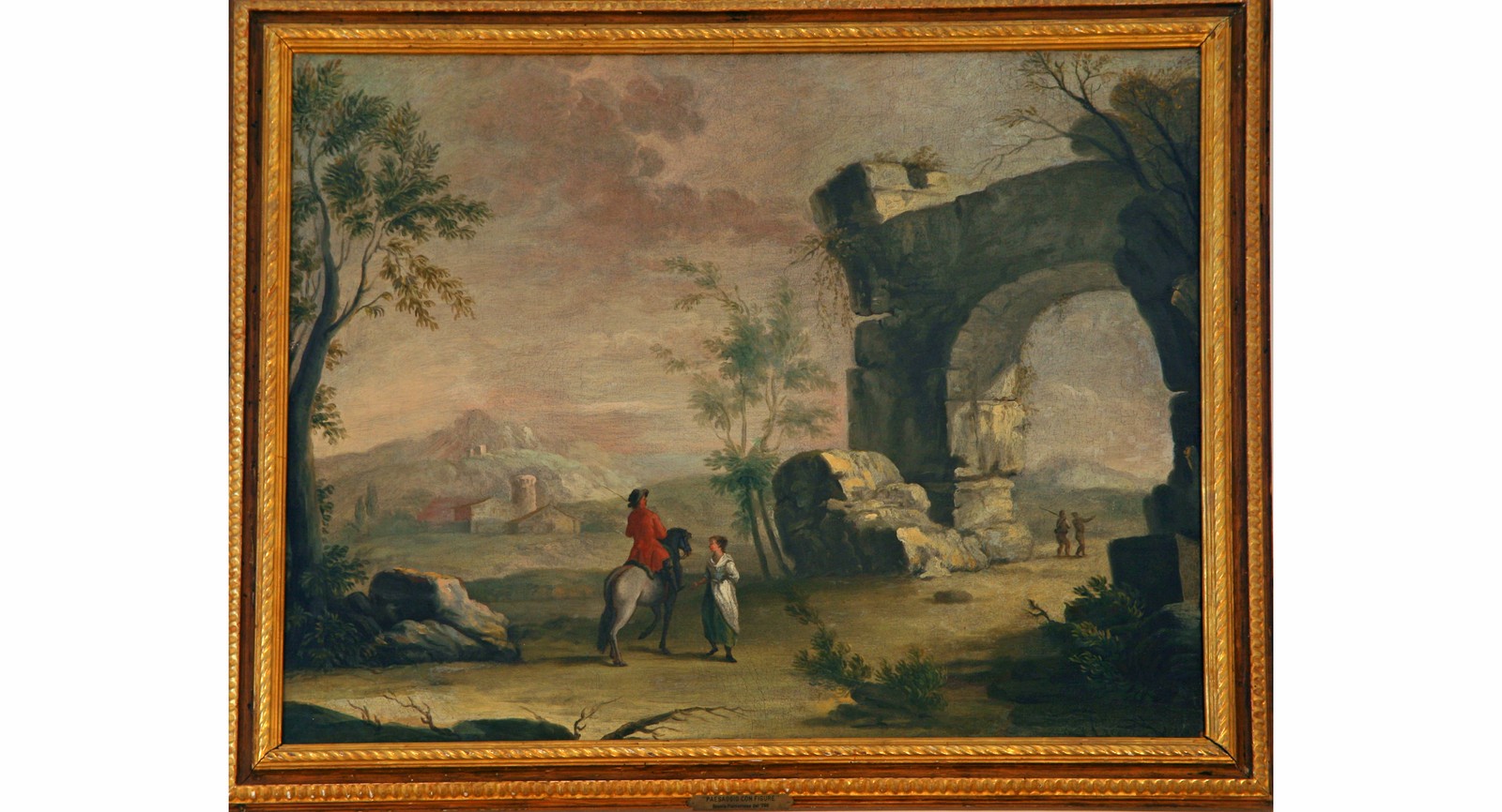 paesaggio con figure, paesaggio con figure (dipinto, pendant) - ambito piemontese (sec. XVIII)