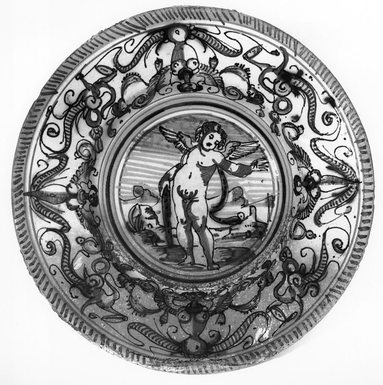 Cupido (coppa) - bottega di Montelupo (?) (prima metà sec. XVII)