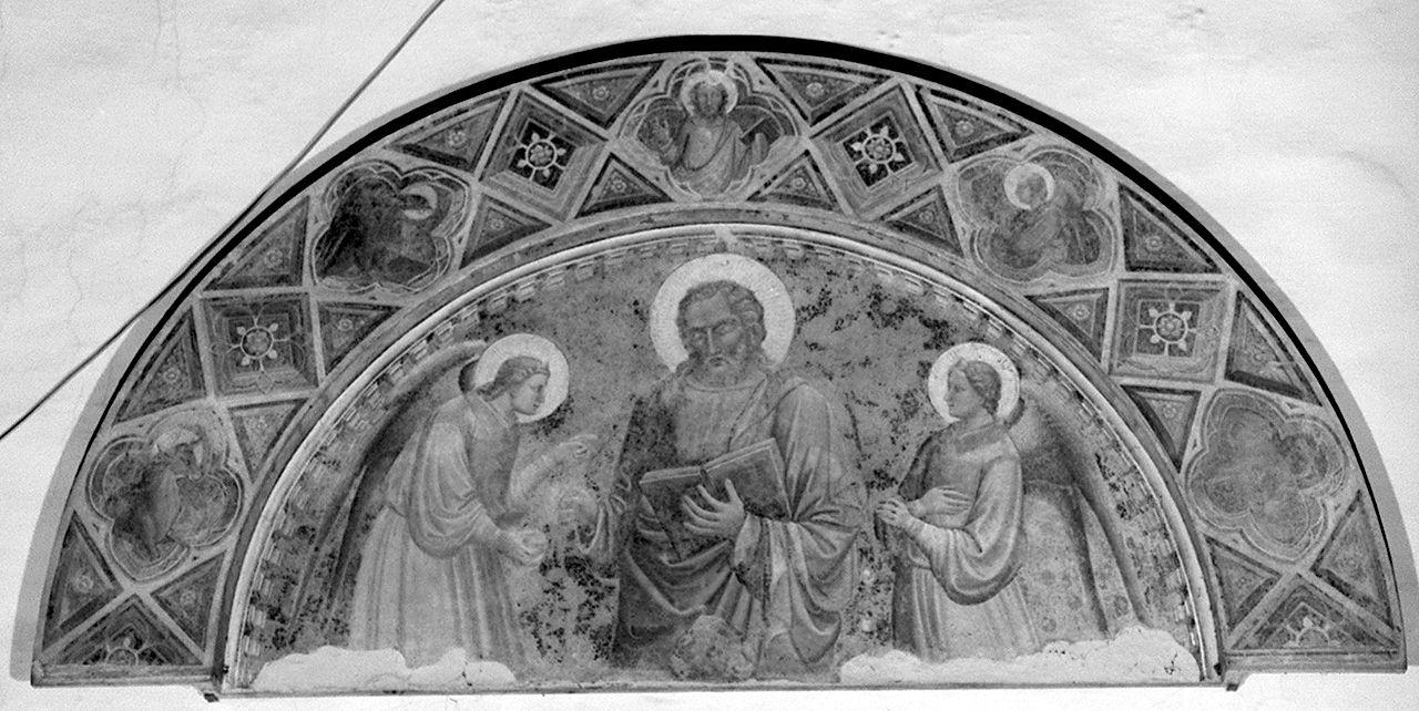 San Matteo fra due angeli, Cristo pantocreatore tra i simboli degli evangelisti (dipinto) di Mariotto di Nardo (sec. XV)