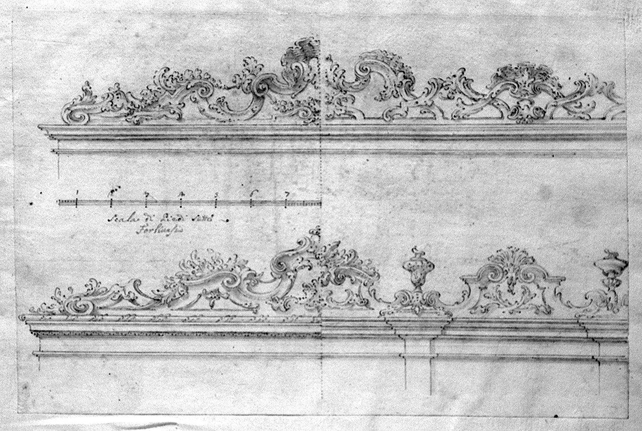 motivi decorativi vegetali (disegno) - ambito toscano (metà sec. XVIII)