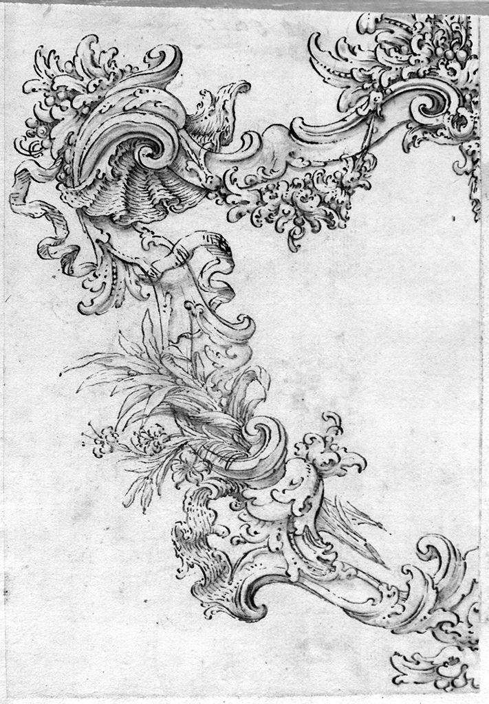 motivi decorativi a girali vegetali (disegno) - ambito toscano (metà sec. XVIII)