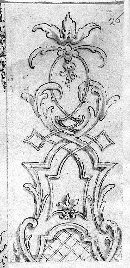 motivi decorativi geometrici e vegetali (disegno) - ambito toscano (metà sec. XVIII)