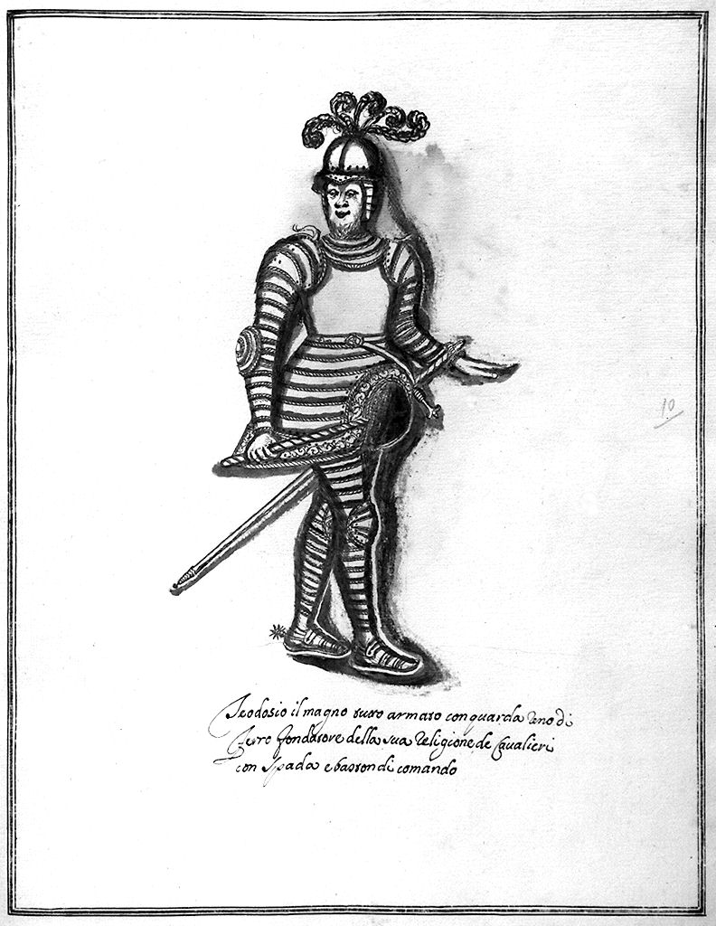 guerriero (disegno) - ambito toscano (secc. XVII/ XVIII)