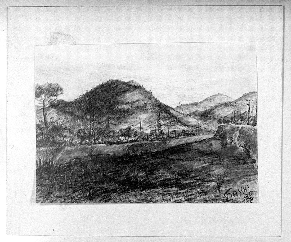 paesaggio (disegno) di Fiaschi Sergio (sec. XX)