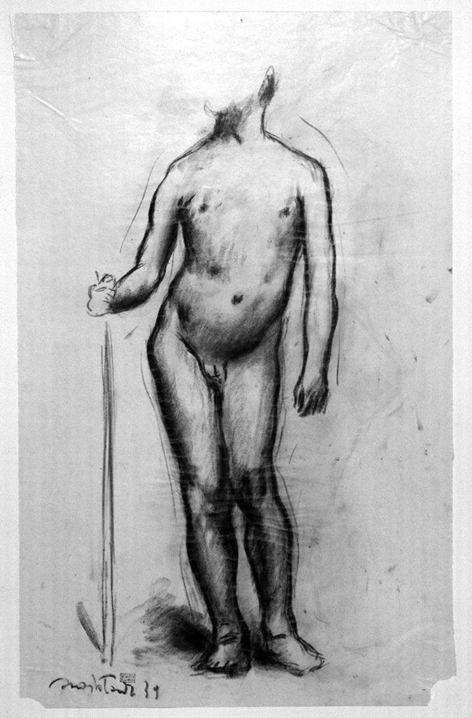 figura maschile nuda (disegno) di Tordi Sinibaldo (sec. XX)