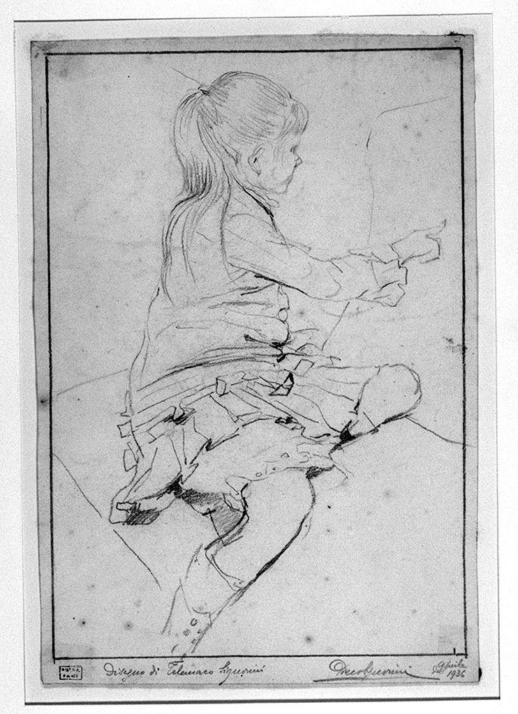 bambina (disegno) di Signorini Telemaco (sec. XIX)
