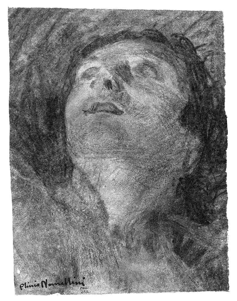 testa d'uomo (disegno) di Nomellini Plinio (sec. XX)