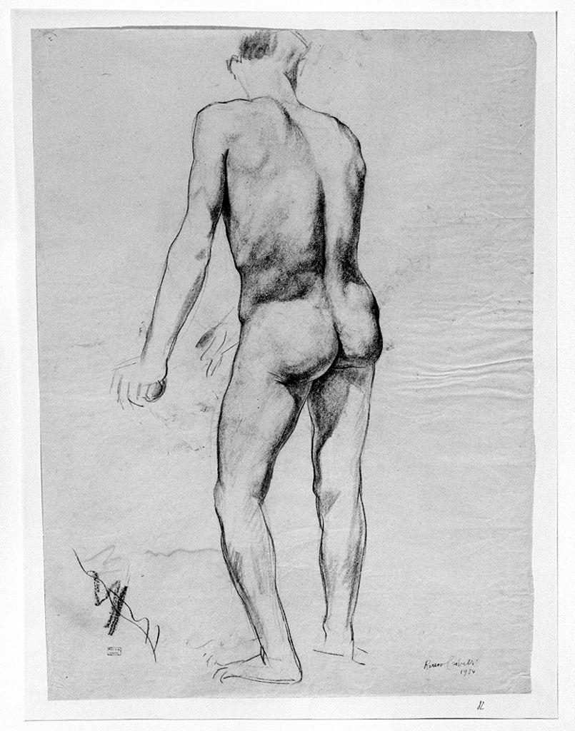 figura maschile nuda (disegno) di Crivelli Renzo (sec. XX)